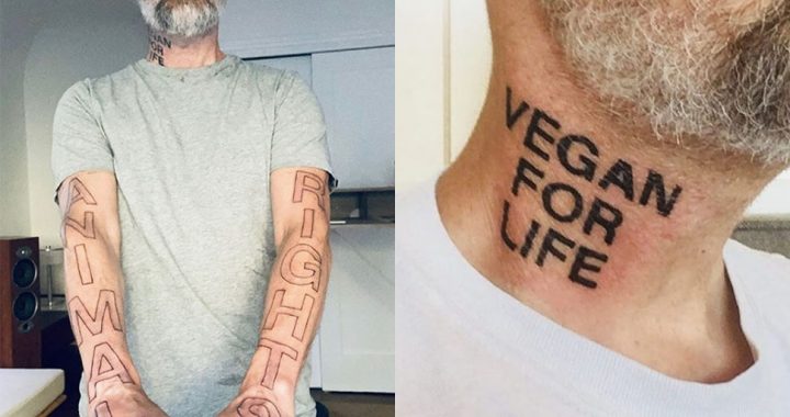 Moby gets “Vegan For Life” and “Animal Rights” tattoos from Kat Von D