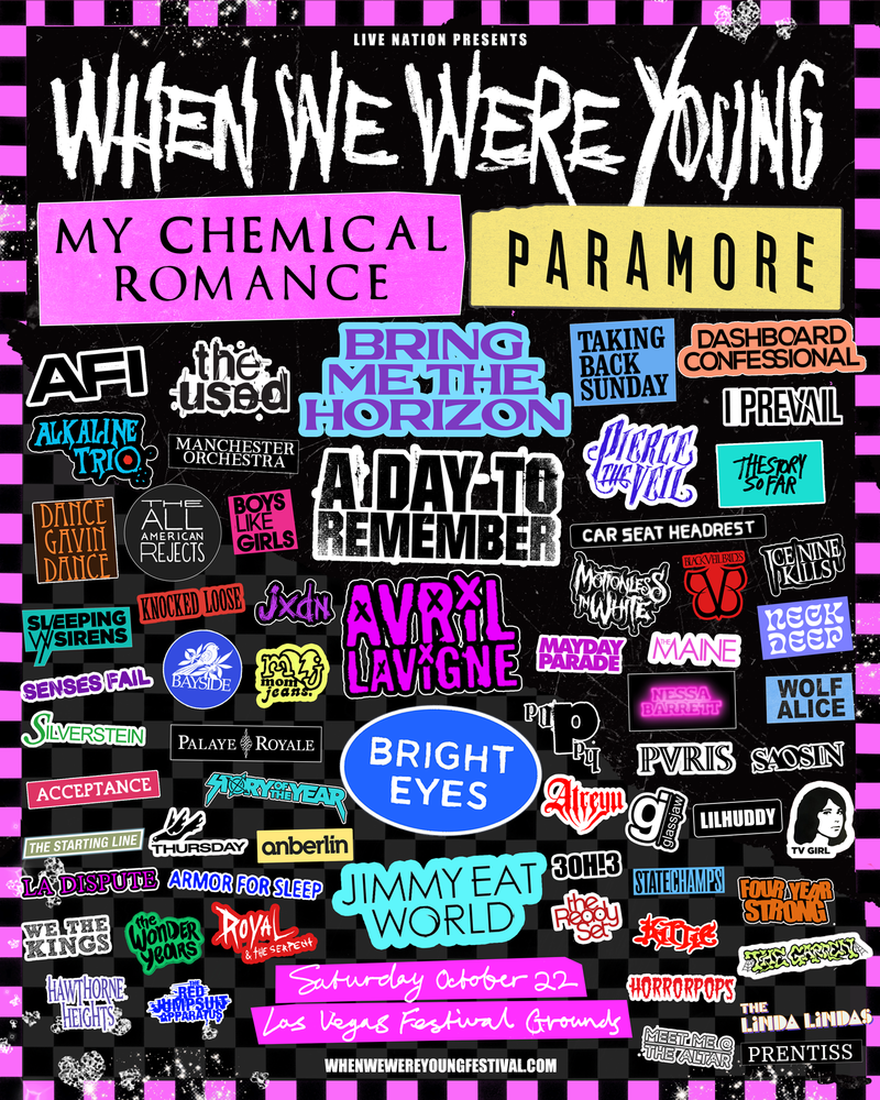 When We Were Young Music Festival Returns in 2022 with My Chemical Romance, Paramore and a LOT More!